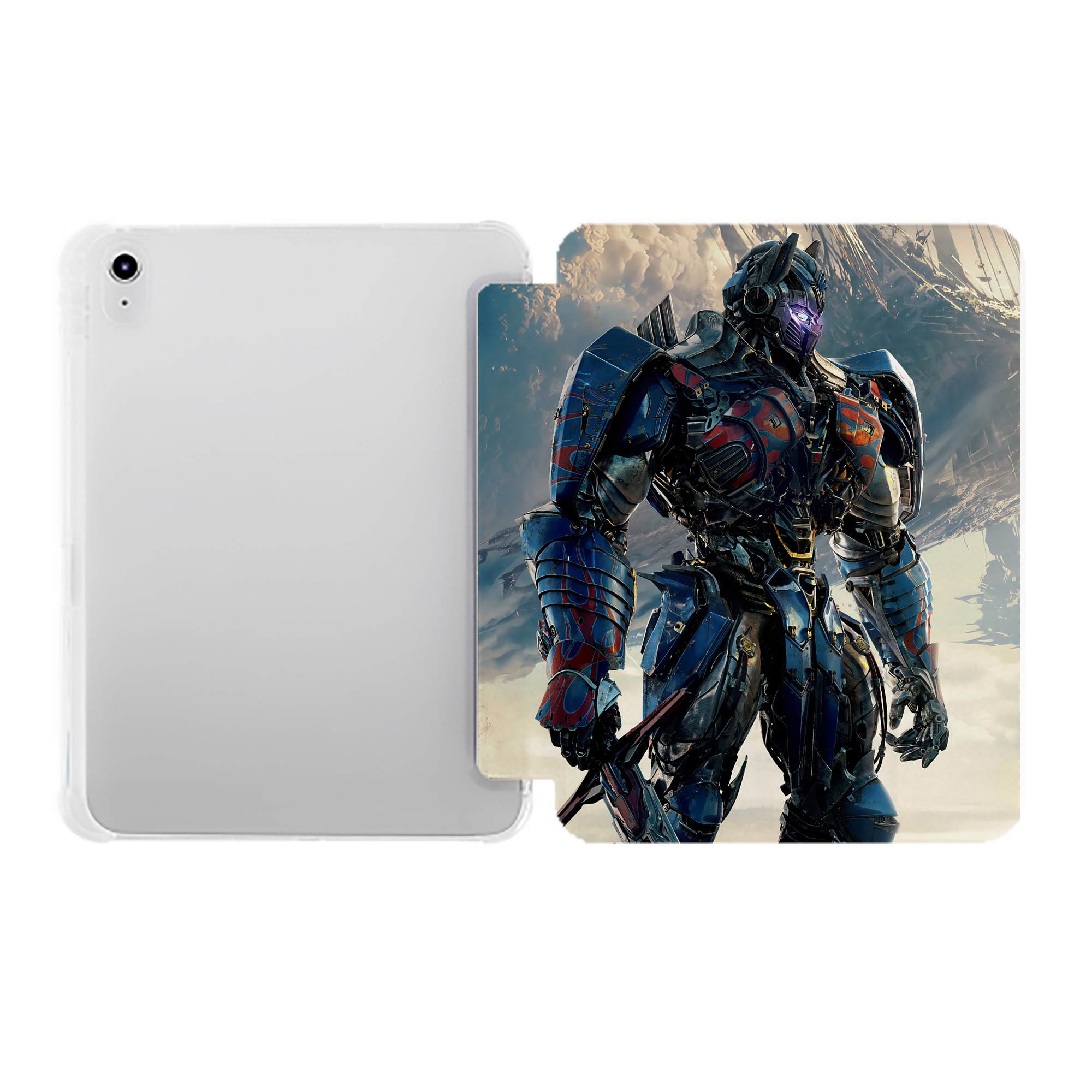 （画像用） Transformers トランスフォーマー IPad ケース ペン収納付き 三つ折りスタンド PUレザー×シリコン 対応機種9.5/10.5/10.9インチ